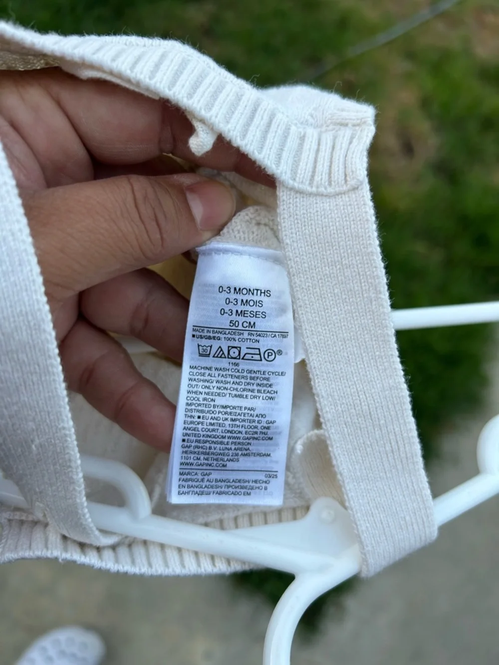 GAP Cream Knit Baby Overalls